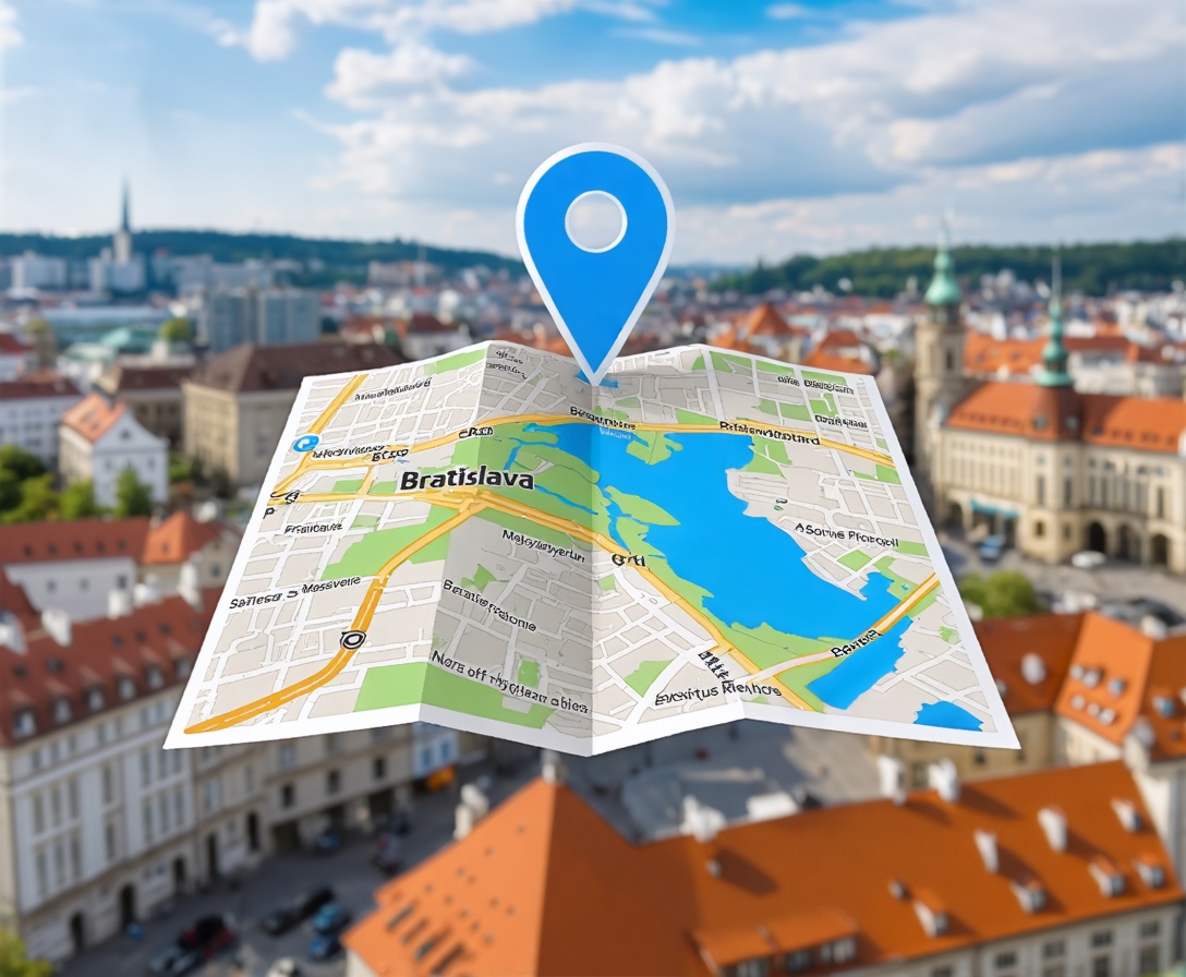 Mapa s polohou centrály BiznisZačiatok na Karpatskej v Bratislave